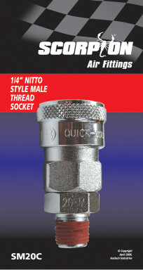 SCORPION - NITTO STYLE 1/4 MALE THREAD COUPLER CARDED 